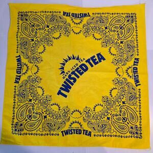 Twisted Tea Bandana Yellow Paisley Hard Iced Tea Promotional Scarf Handkerchief